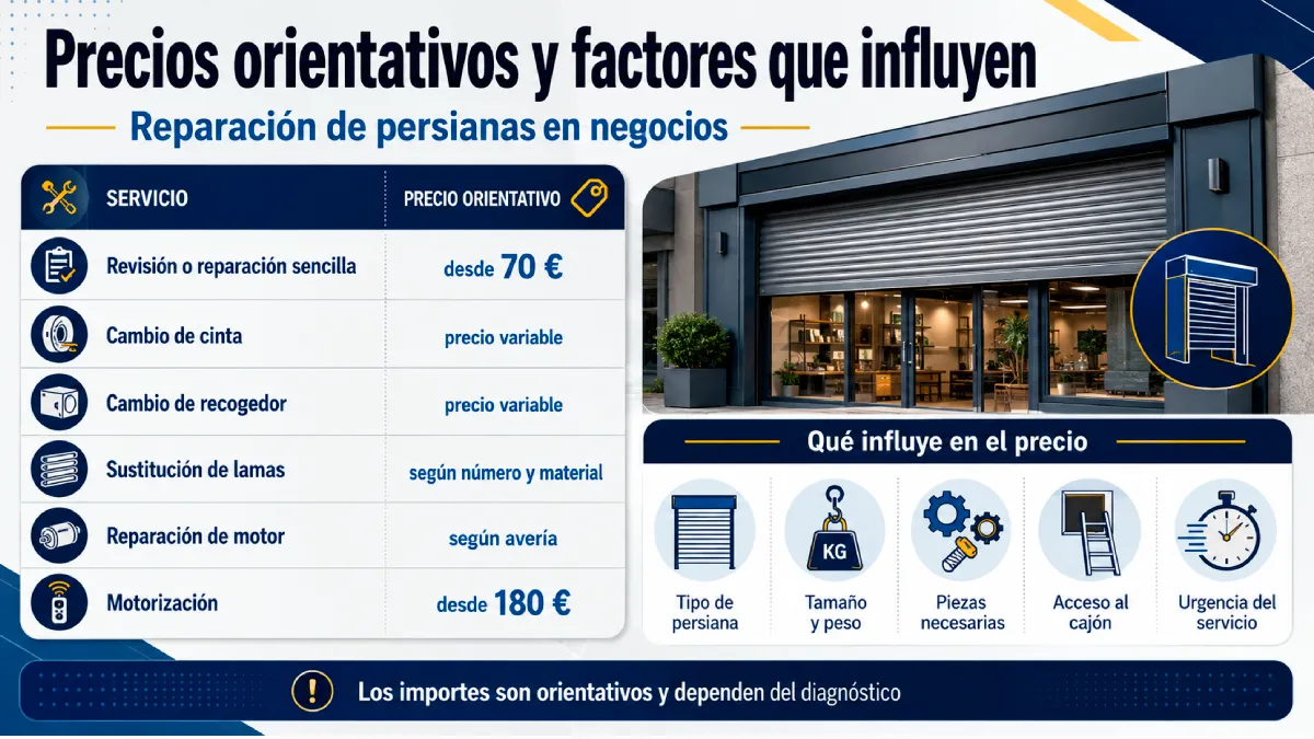 precios orientativas infografía
