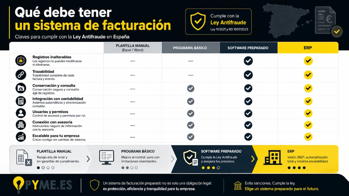 qué debe tener un sistema de facturación infografía