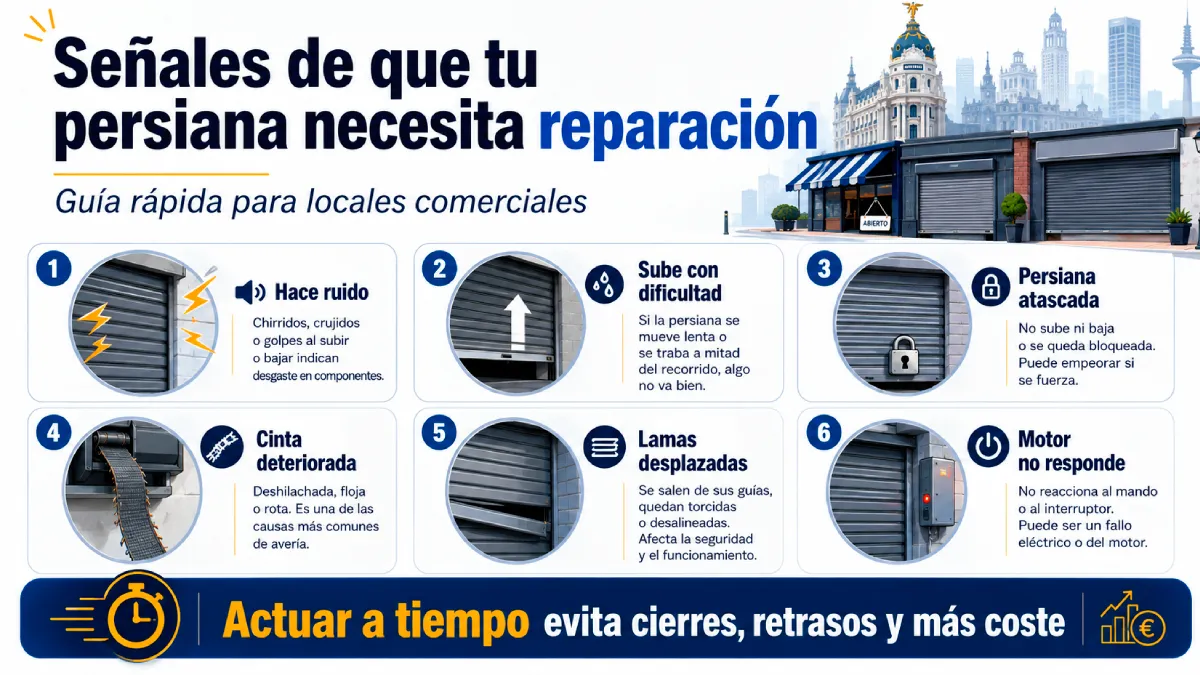 señales de que tu persiana necesita reparación infografía