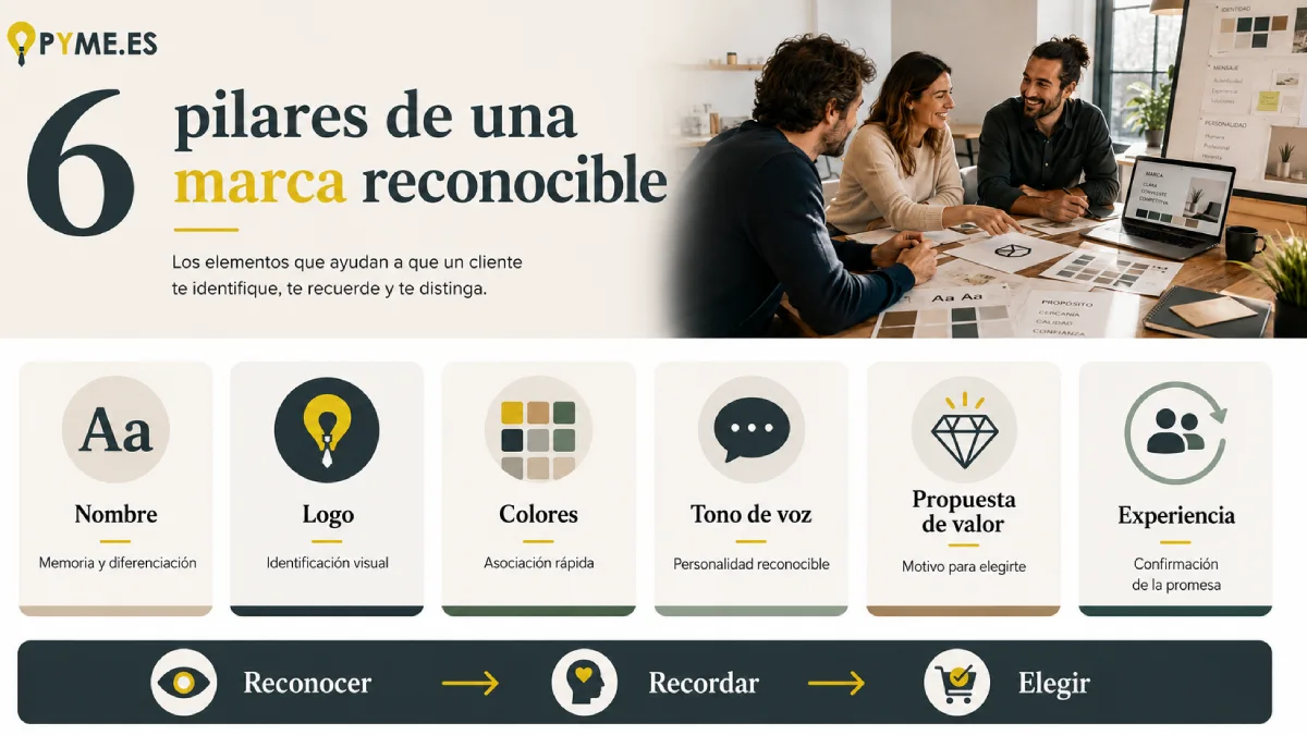 6 pilares de una marca reconocible infografía