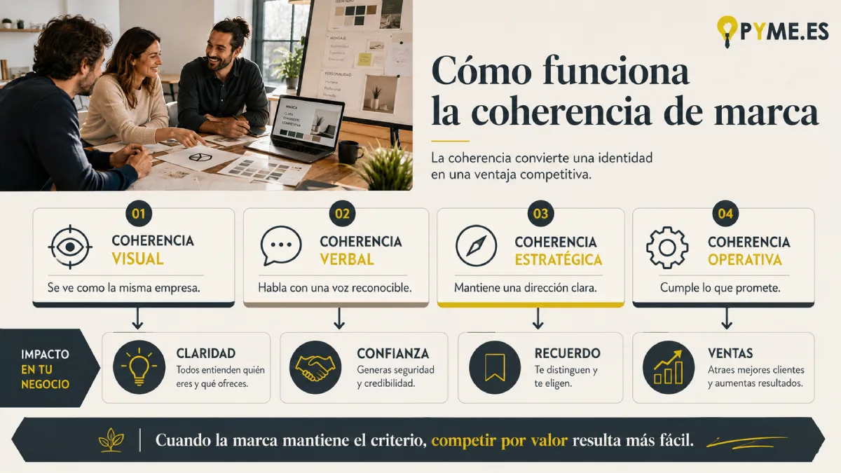 cómo funciona la coherencia de marca infografía