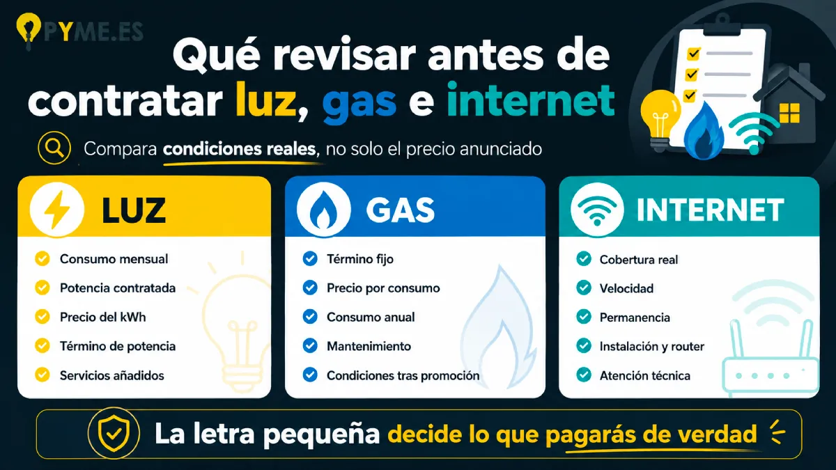 comparar luz gas e internet antes de cambiar de compañía