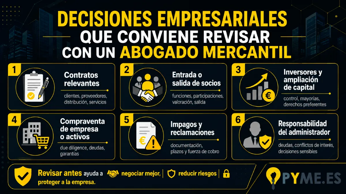 decisiones empresariales que conviene revisar con un abogado infografía