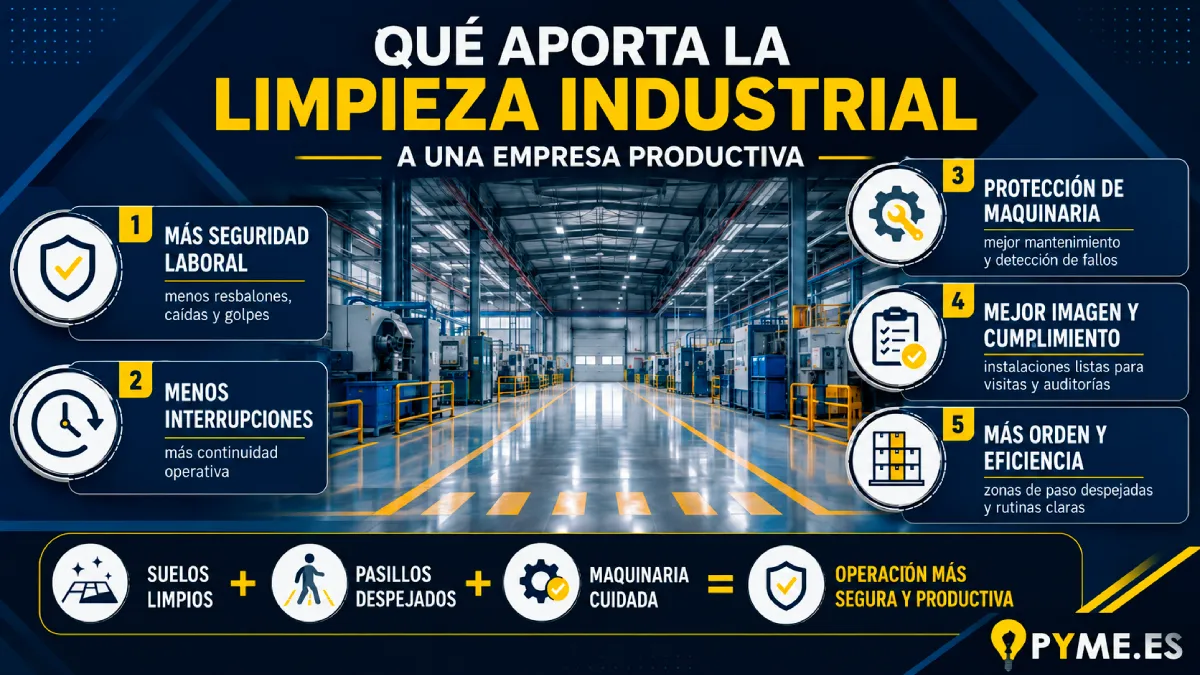 qué aporta la limpieza industrial infografía