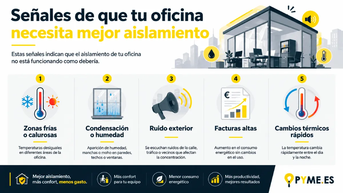 señales para mejorar el confort térmico en oficinas