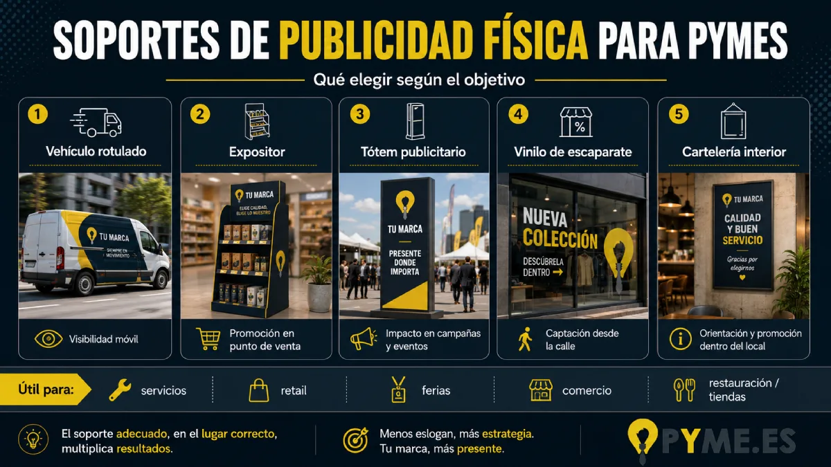soportes para publicidad física en pymes infografía
