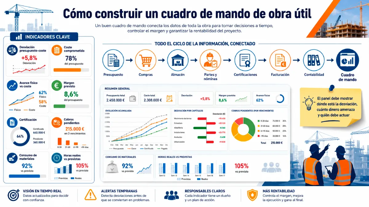 cómo construir un cuadro de mando de obra útil infografía