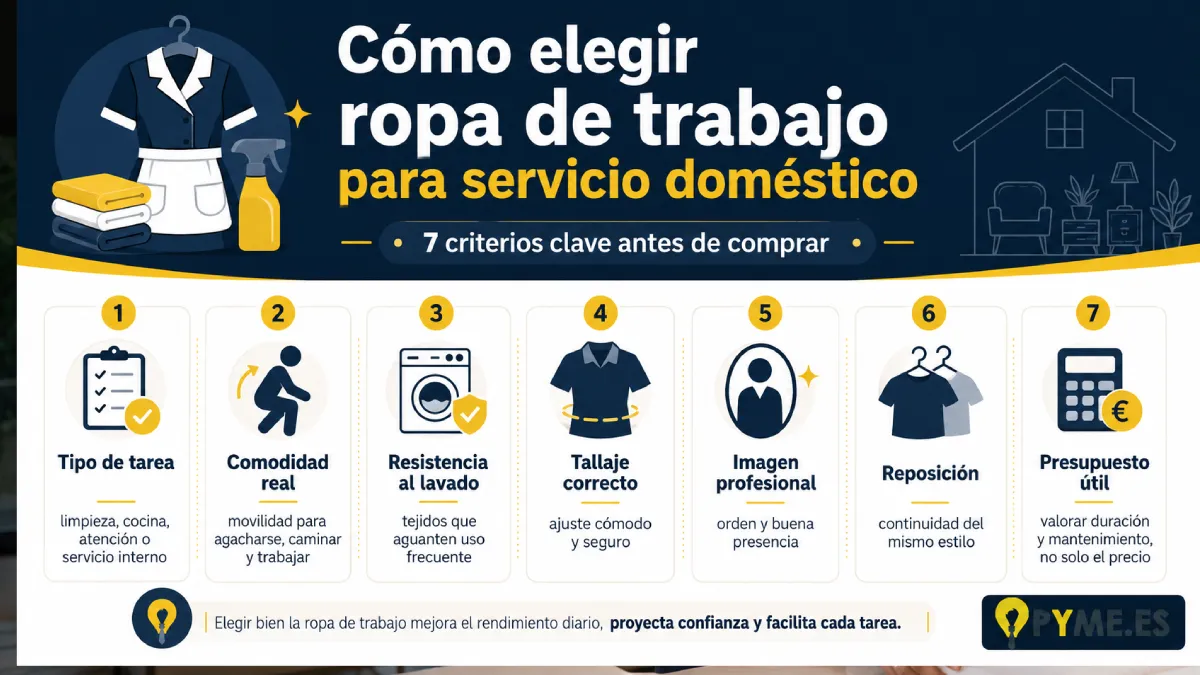 cómo elegir ropa de trabajo para servicio doméstico infografía
