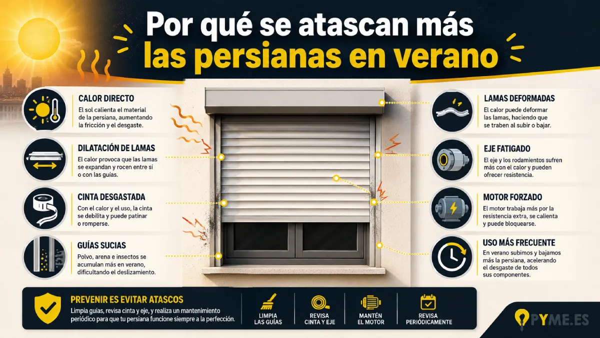 por qué se atascan más las persianas en verano