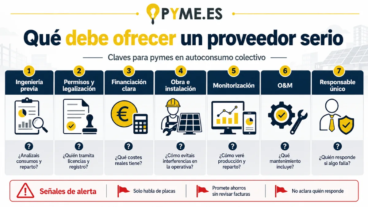 qué debe ofrecer un proveedor serio infografía