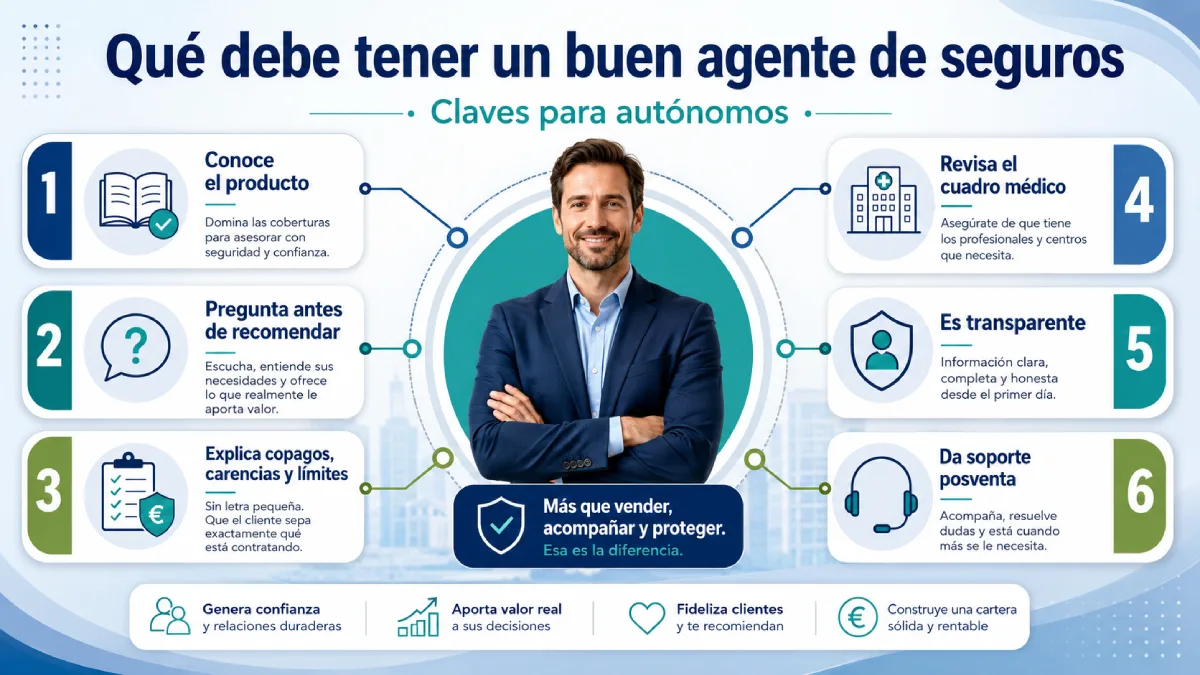 qué debe tener un buen agente de seguros infogafía