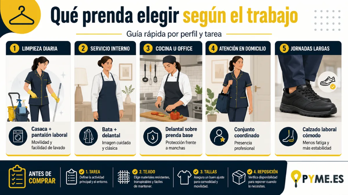 qué prenda elegir según el trabajo infografía