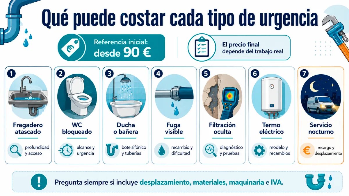 qué puede costar cada tipo de urgencia infografía