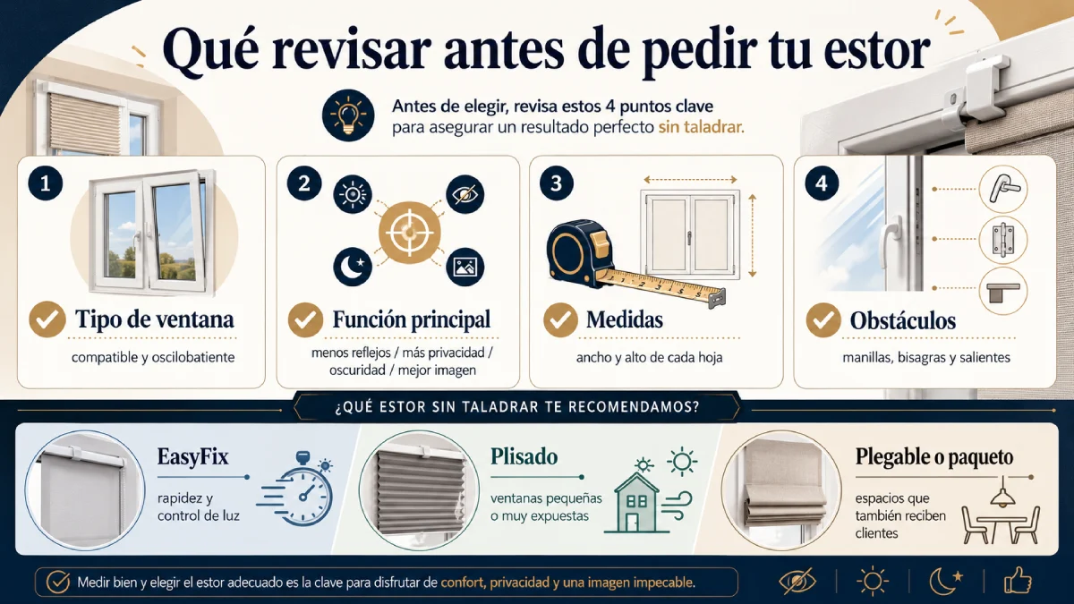 qué revisar antes de pedir tu estor infografía