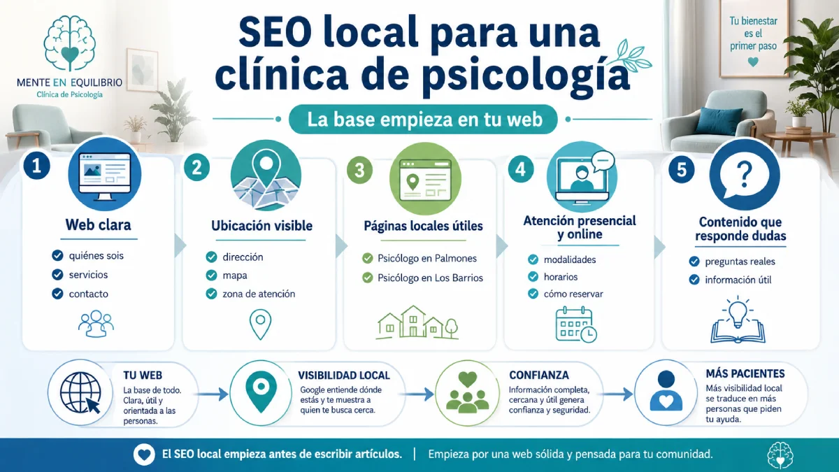 seo local para una clínica de psicología infografía