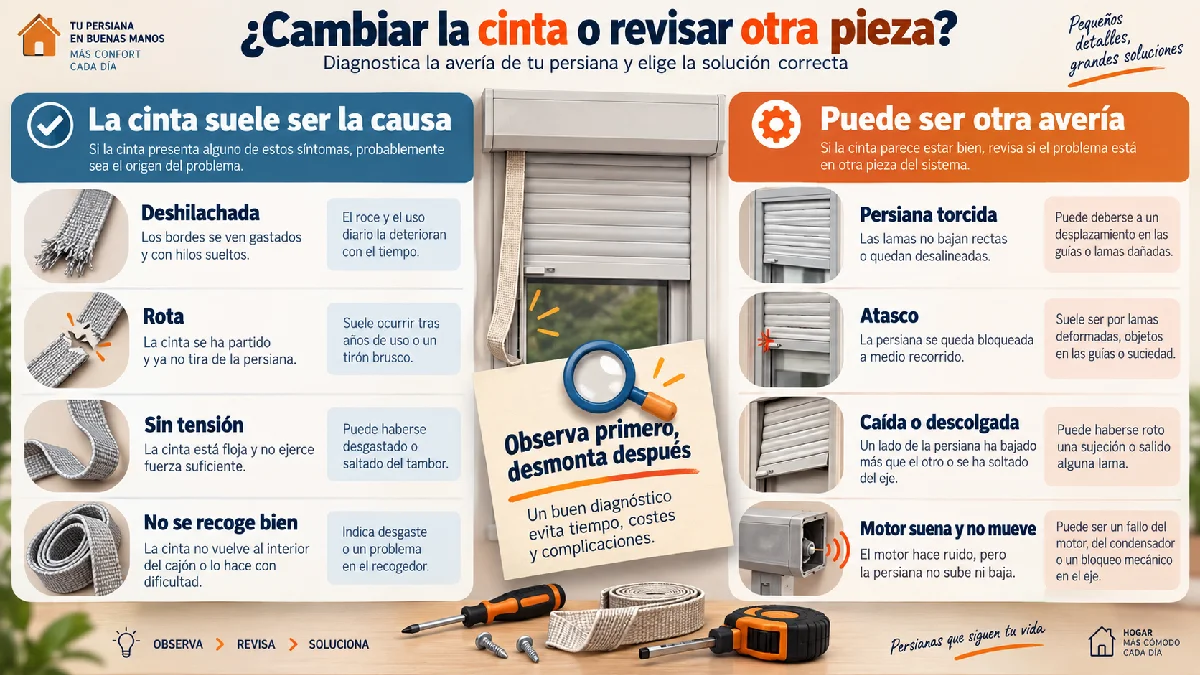 cambiar la cinta o revisar otra pieza infografía
