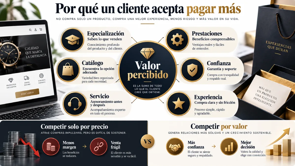 por qué un cliente acepta pagar más infografía