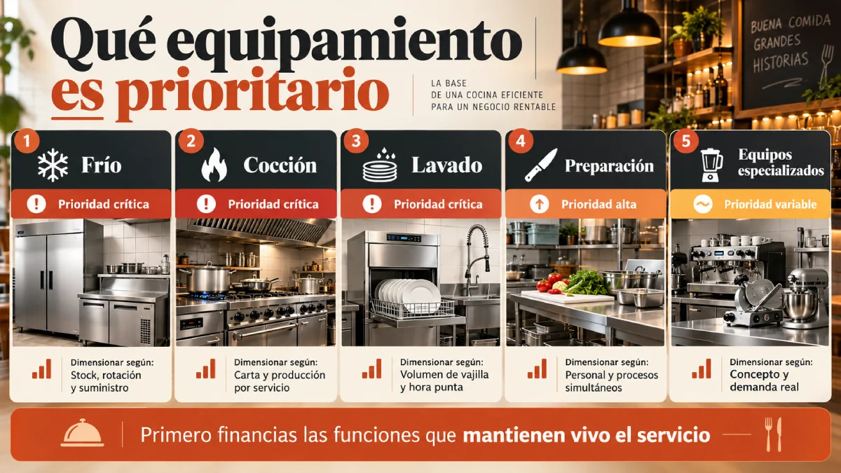 qué equipamiento es prioritario infografía