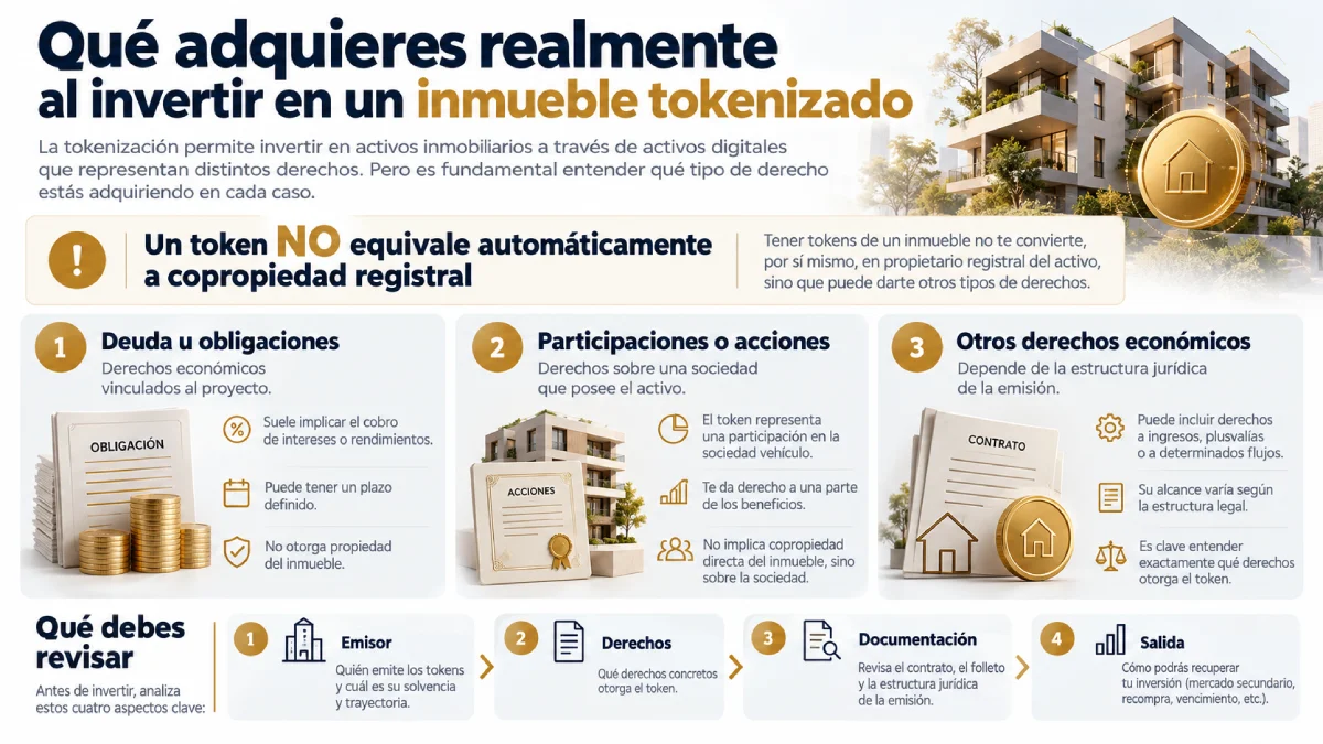 qué adquieres realmente al invertir en un inmueble tokenizado infografía