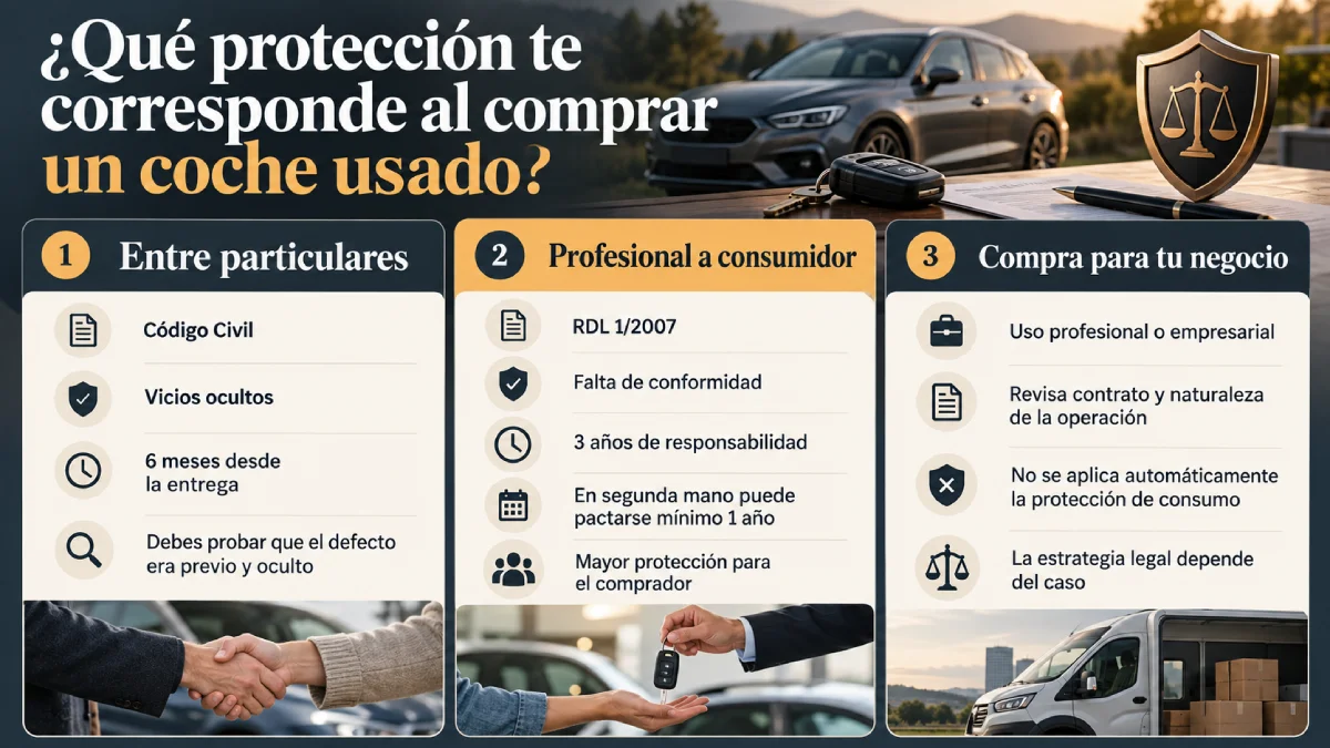 qué protección te corresponde al comprar un coche usado infografía