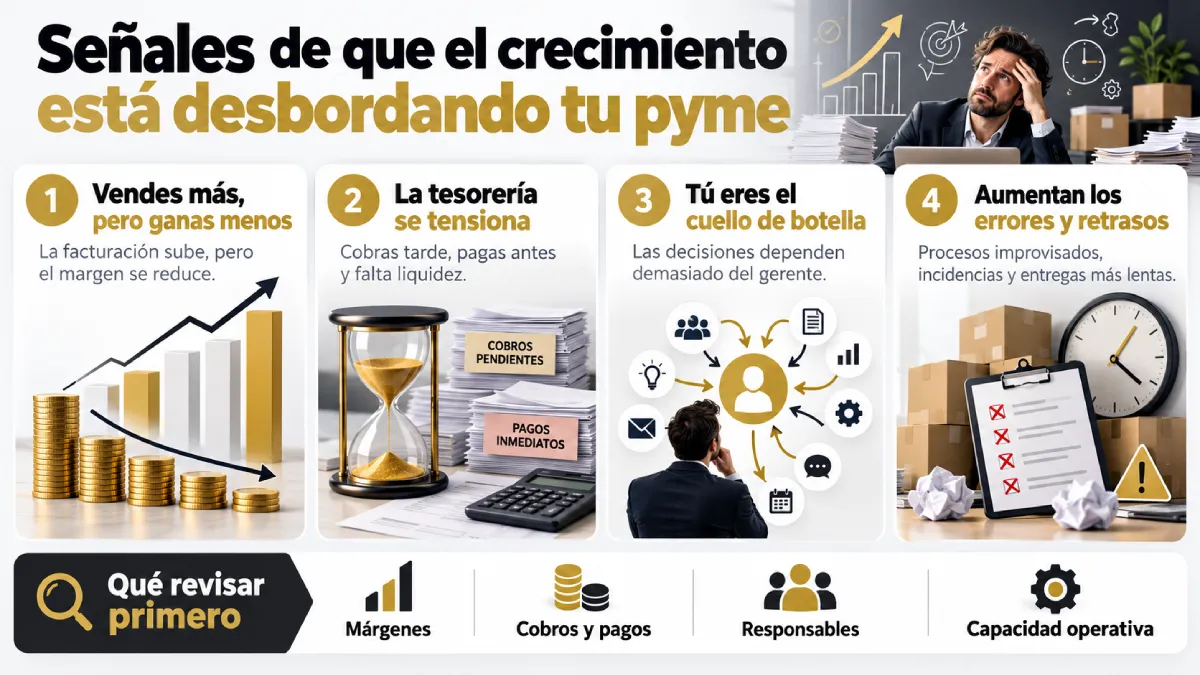 señales que el crecimiento está desbordado infografía